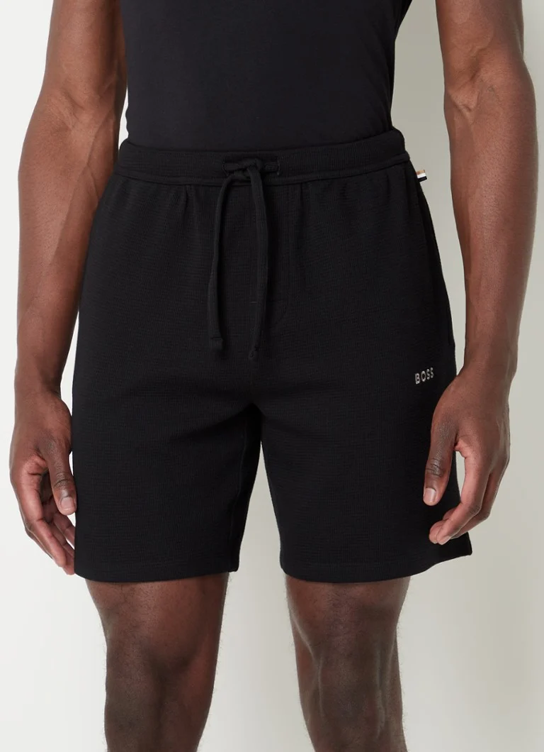 Short de pyjama texturé HUGO BOSS Waffle coupe droite