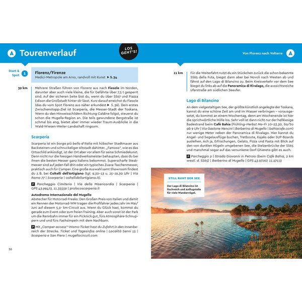 MARCO POLO CAMPER GUIDE TOSKANA, UMBRIEN &  MARKEN - Reiseführer