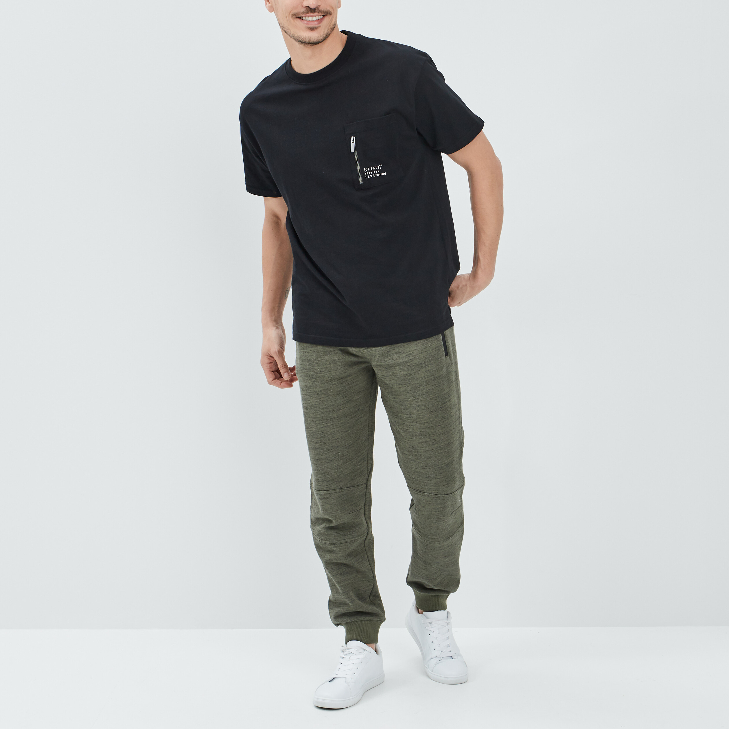 T-shirt manches courtes noir homme | La Halle