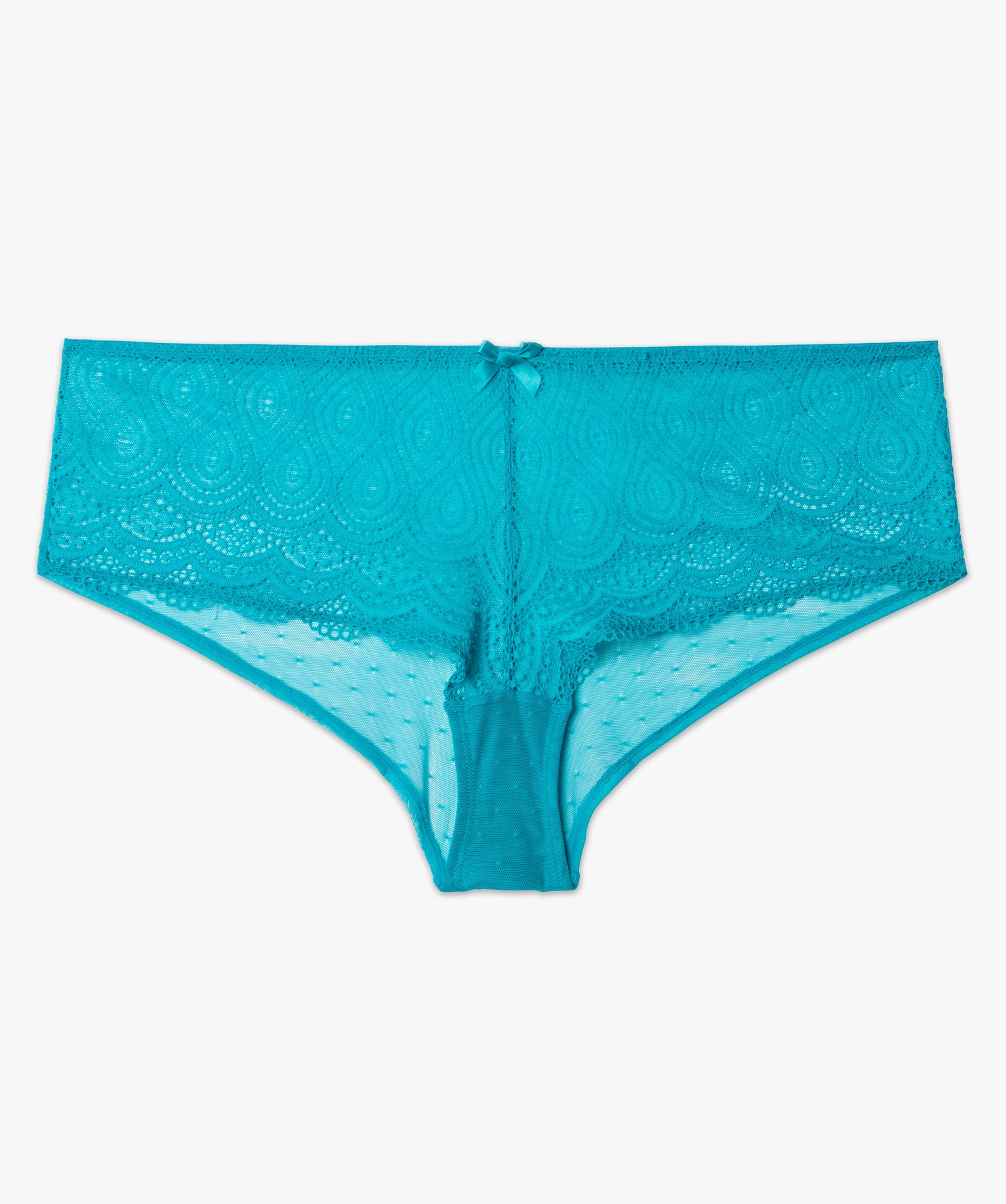 Shorty en dentelle et tulle femme grande taille bleu | GEMO