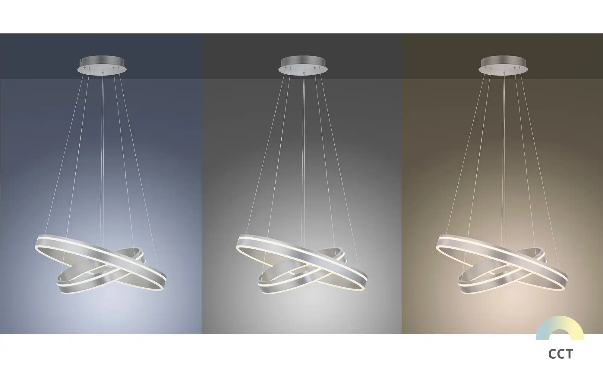 Q-Smart Home Lights Pendelleuchte, 2-flammig, Nickel-matt
