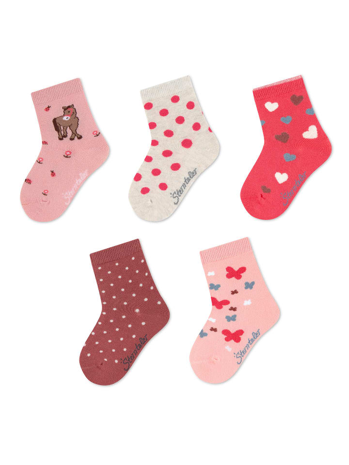 Sterntaler Socken 5er-Box Punkte in koralle günstig kaufen