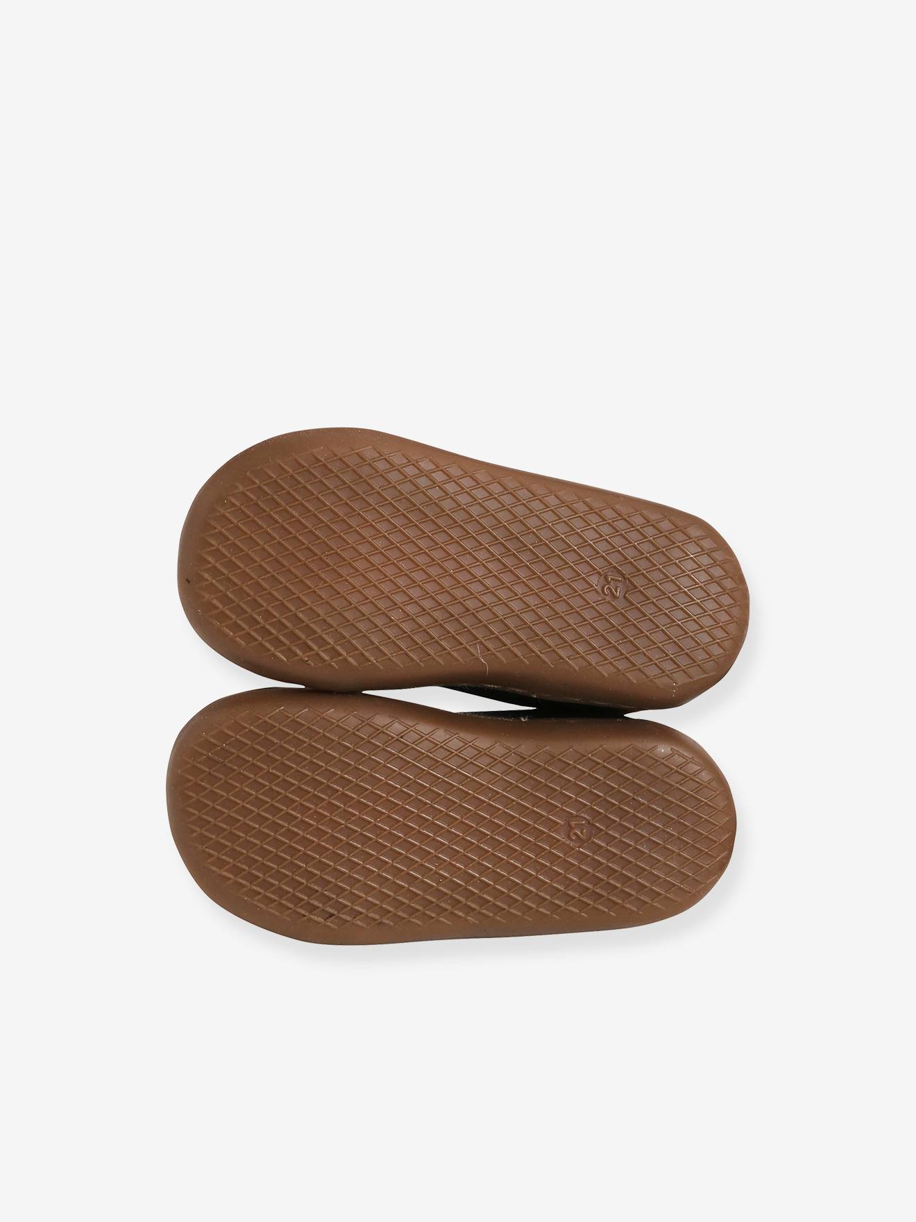 Bottillons lacés cuir souple bébé spécial 4 pattes bleu marine
