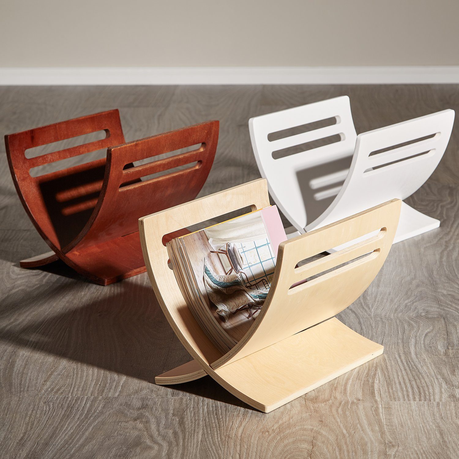 Homestyle4u Zeitungsständer Magazinhalter Holz Zeitschriftenhalter Magazinständer