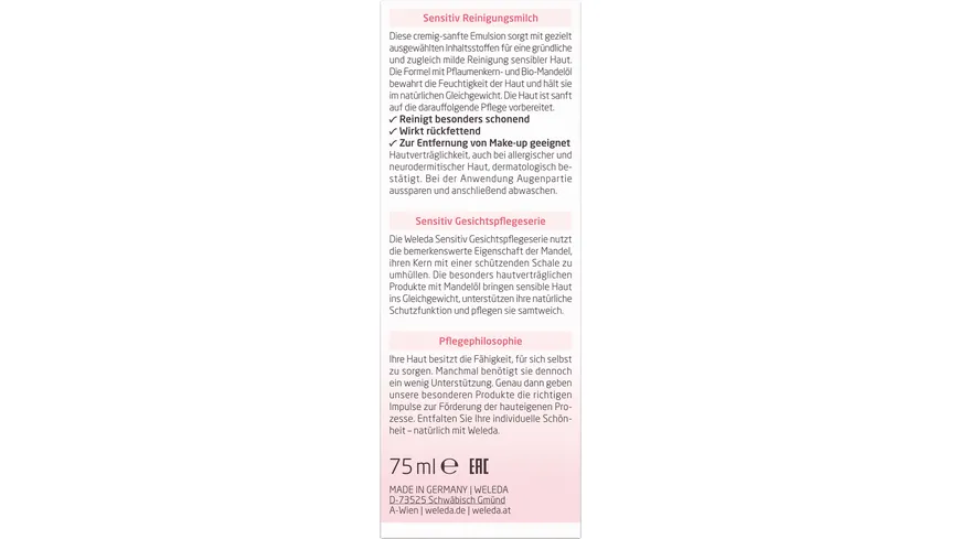 WELEDA MANDEL Sensitiv Reinigungsmilch 75 ml