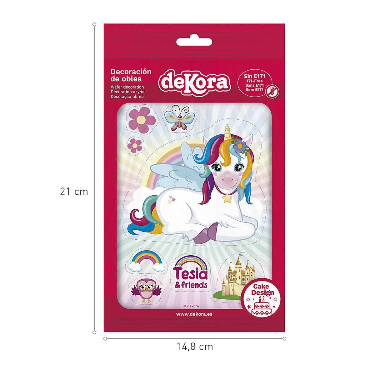 Essbare Tortendeko Einhorn Tesia mit Mini-Tortenauflegern