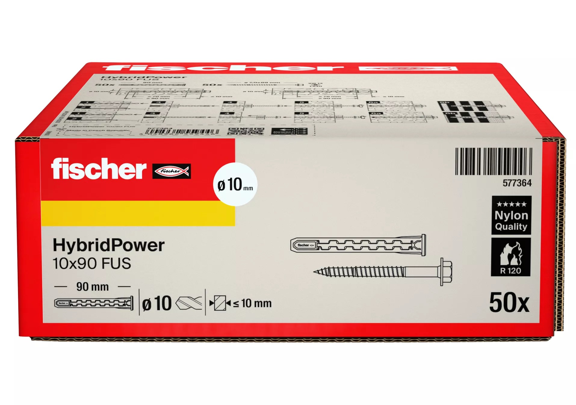 Fischer 577364 Kołek HybridPower 10x90 FUS 50ST