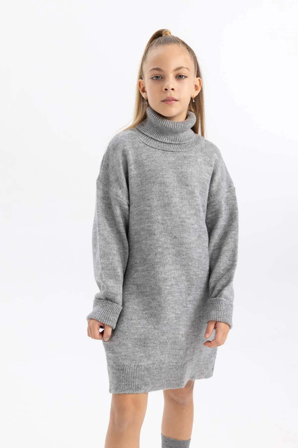DeFacto  Langarm-Strickkleid mit Rollkragen für Mädchen