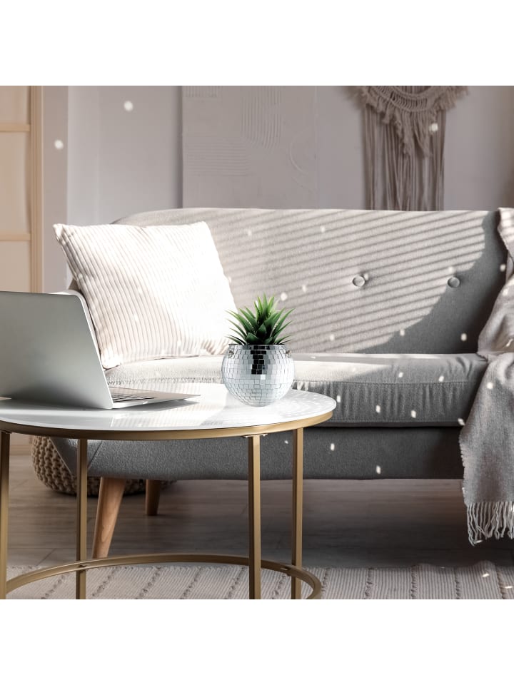 relaxdays Discokugel Pflanzentopf in Silber günstig kaufen onesize
