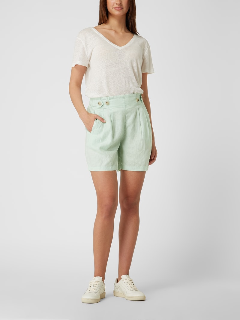 Shorts aus Leinen in lindgrün