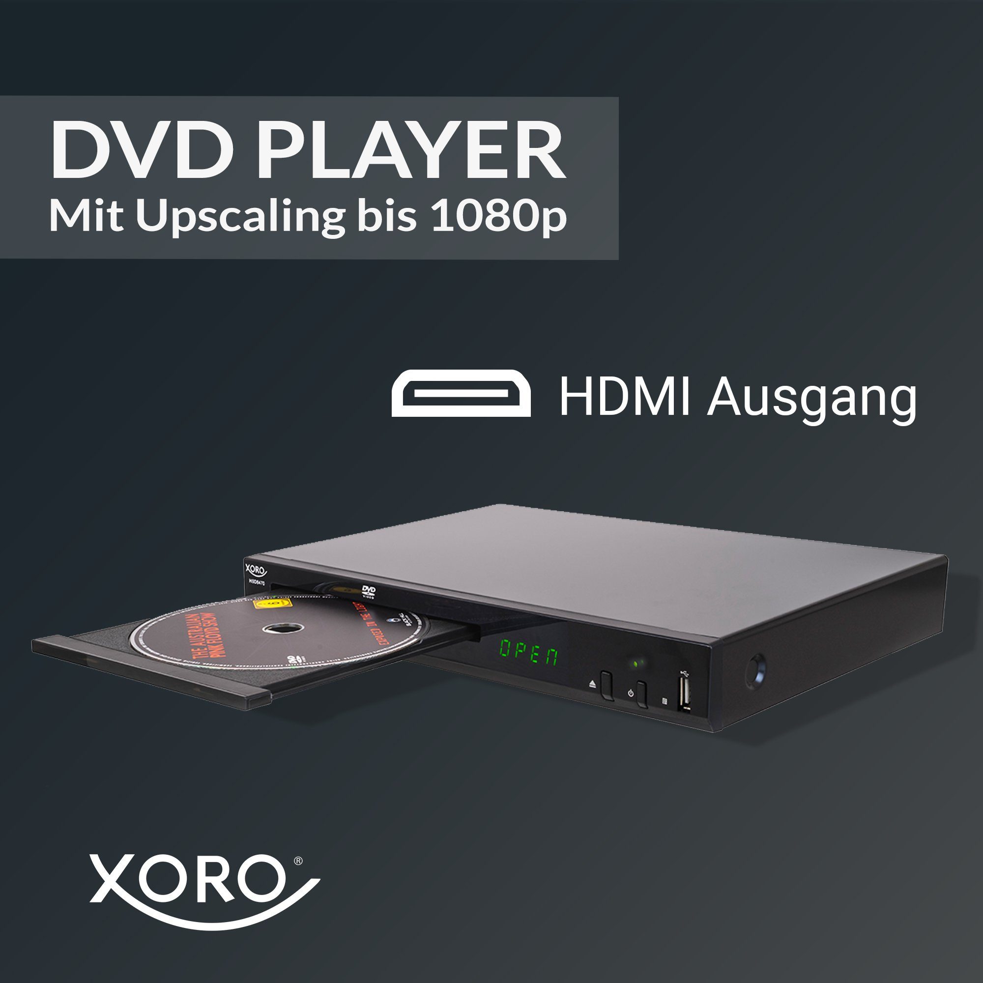Xoro XORO HSD 8470 HDMI MPEG4 DVD-Player USB Mediaplayer 1080p Upscaling DVD-Player