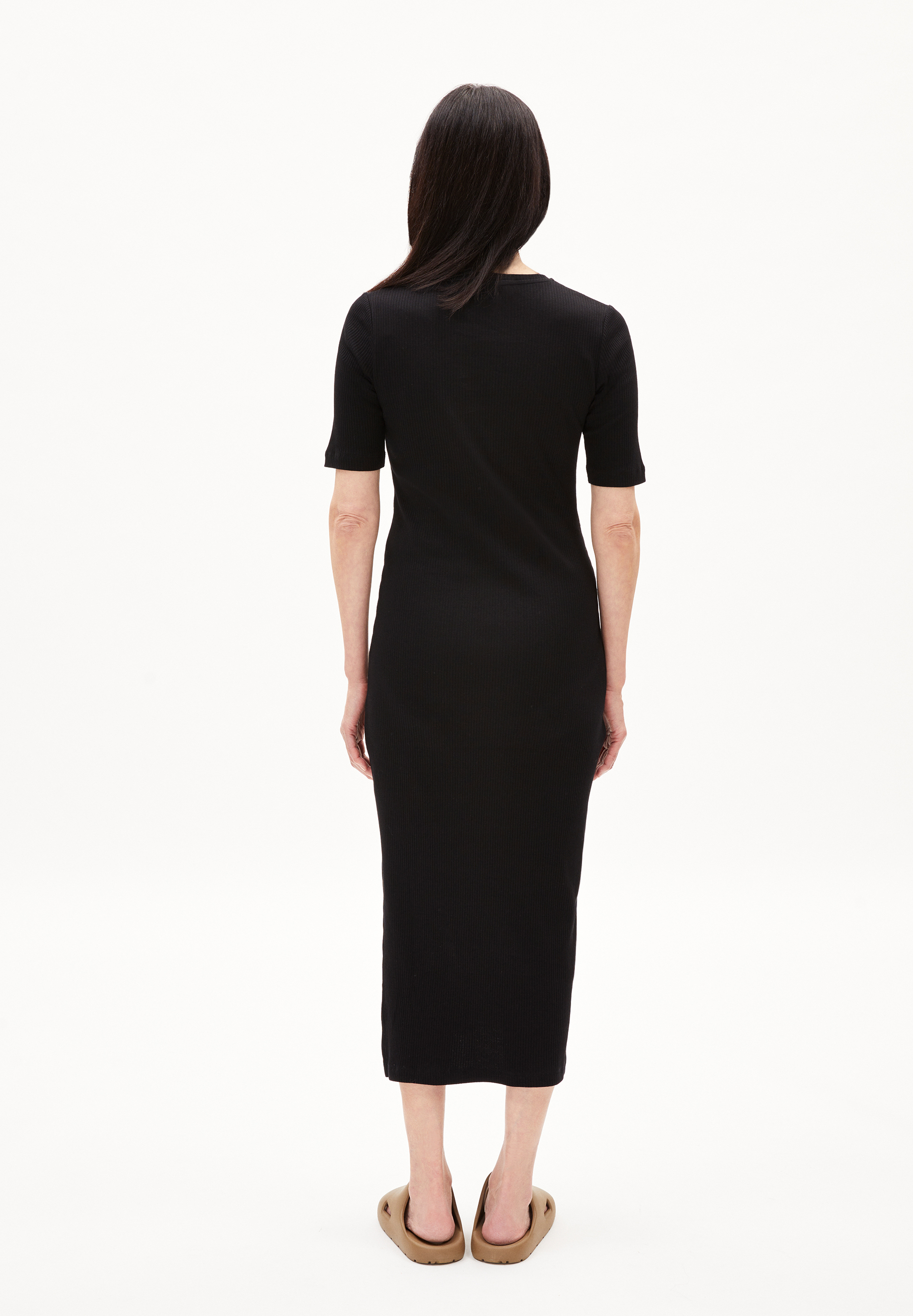 Ripp-Jerseykleid Slim Fit aus Bio-Baumwoll Mix