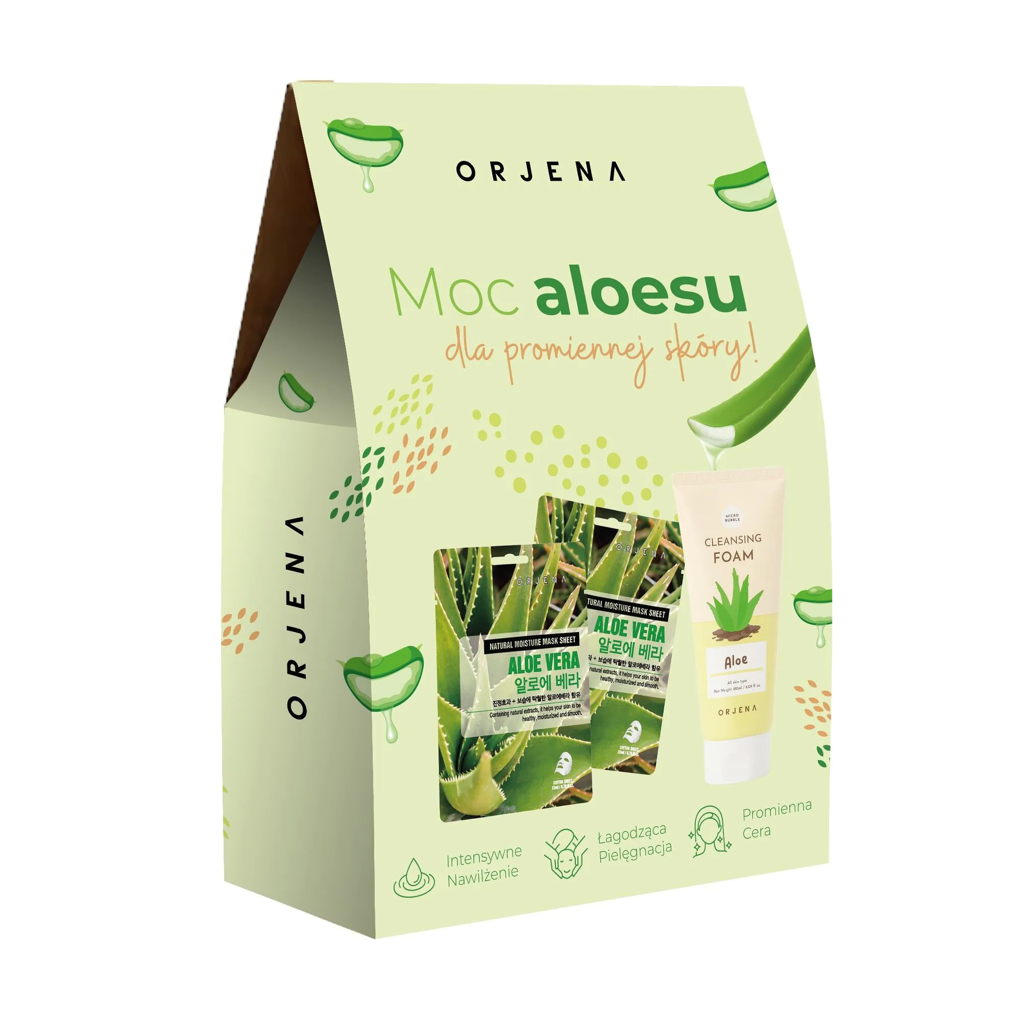 Orjena Aloe Sæt Sheet Masks + Ansigtsrensende Skum