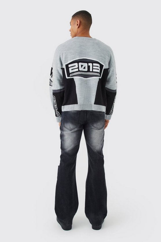 Kastiger Moto-Strickpullover