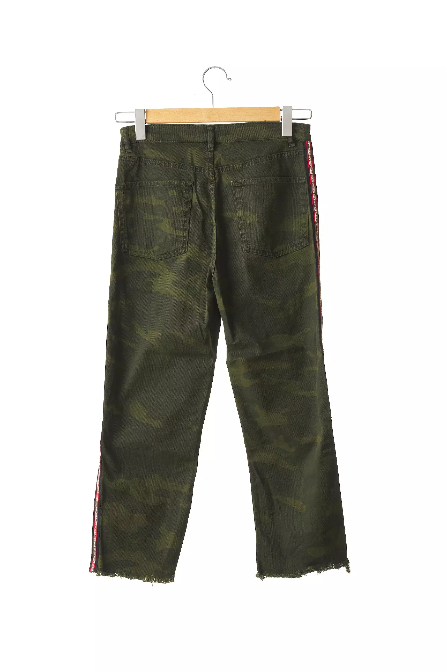 Zara Pantalons Droits Femme couleur vert