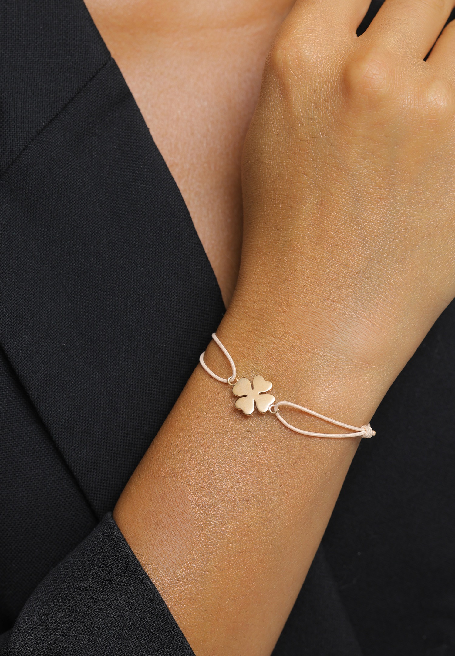Trèfle porte-bonheur à quatre feuilles Elli pour femmes, en argent sterling 925 plaqué or rose