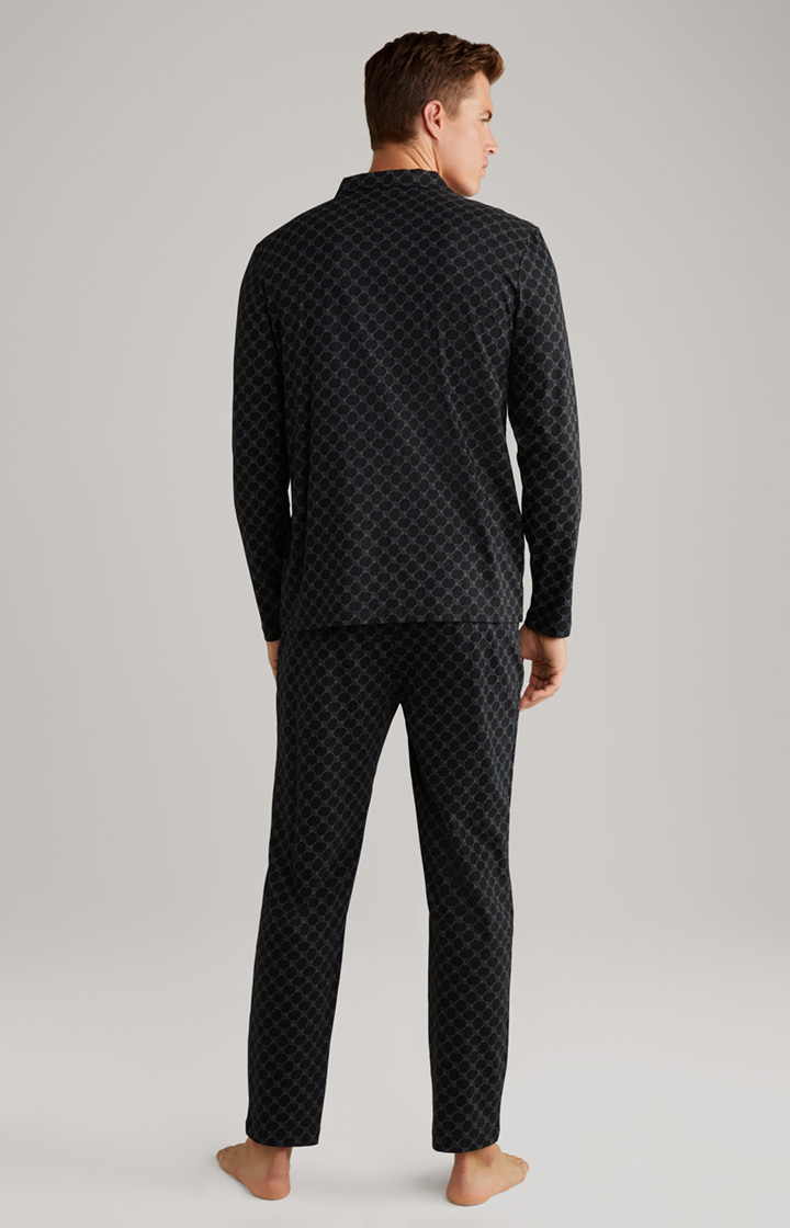 Cornflower Baumwoll-Pyjama in Schwarz