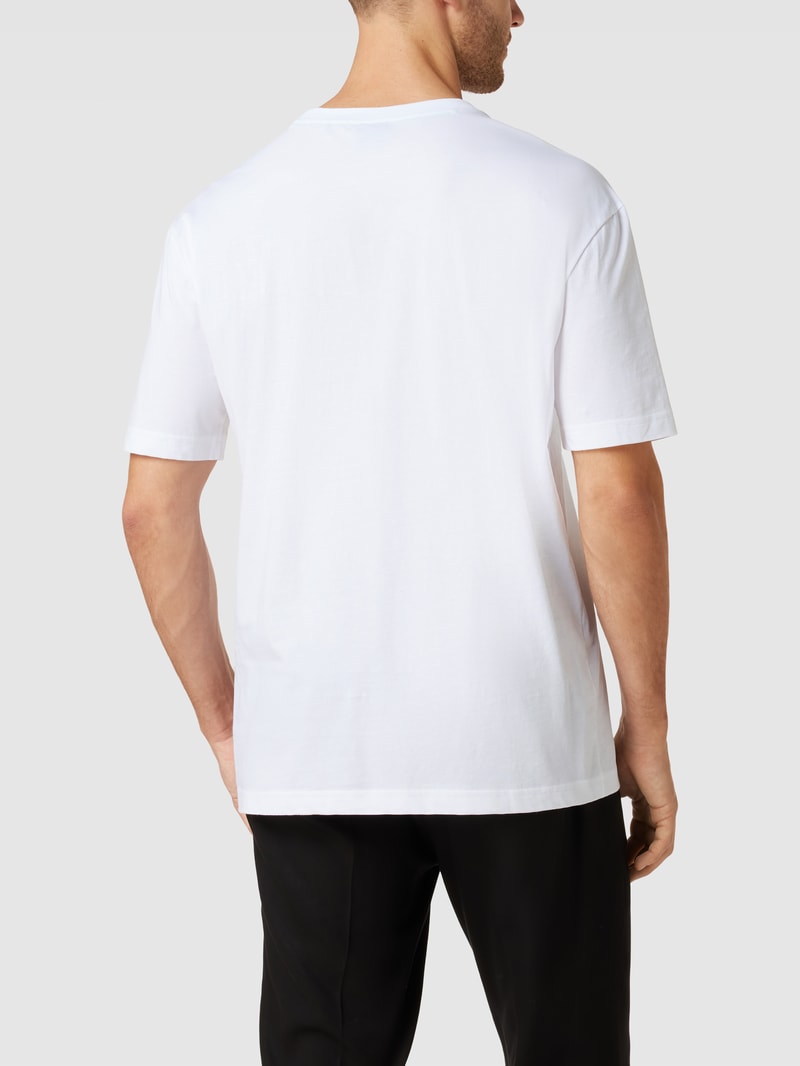 T-Shirt mit Label-Print in weiß