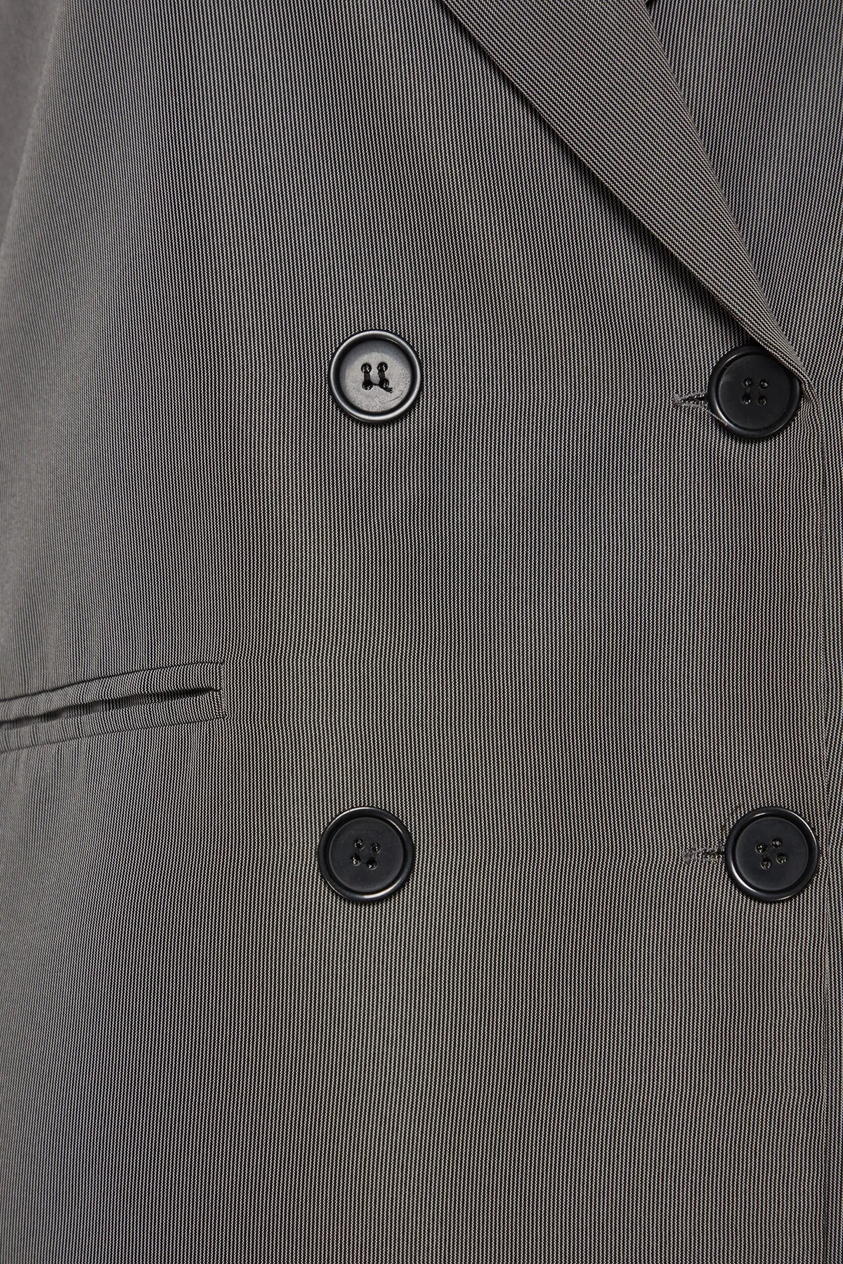 Trendyol Curve  Graue, zweireihige Blazerjacke mit Futter und Verschluss TBBAW24AG00003