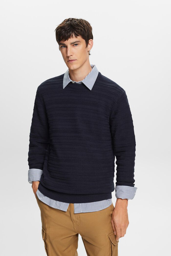 Strukturierter Baumwollpullover