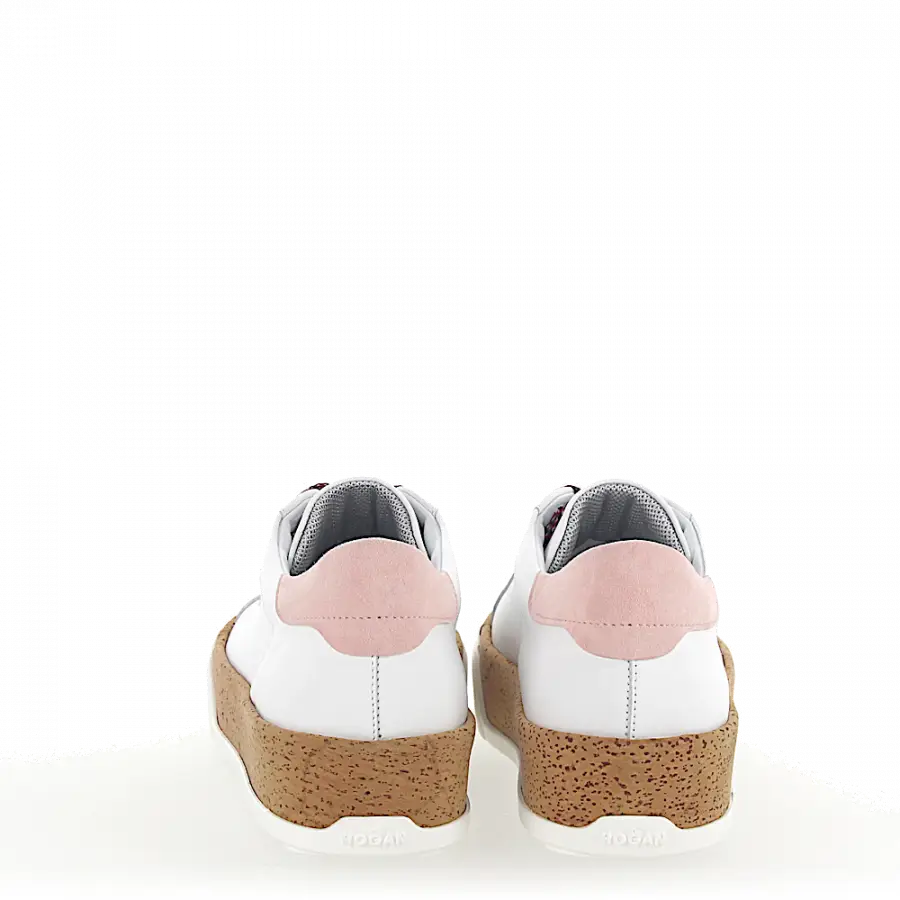 Hogan - Sneaker R320 Glattleder Kork rosa weiß - weiß