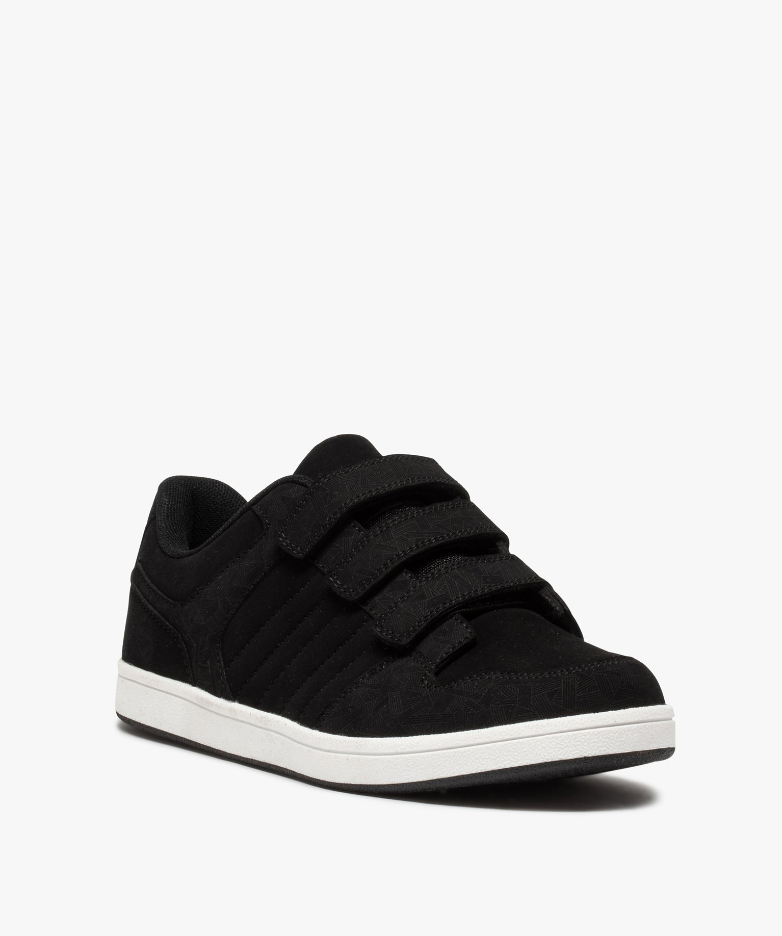 Baskets homme style skateshoes unies fermeture scratchs noir | GEMO