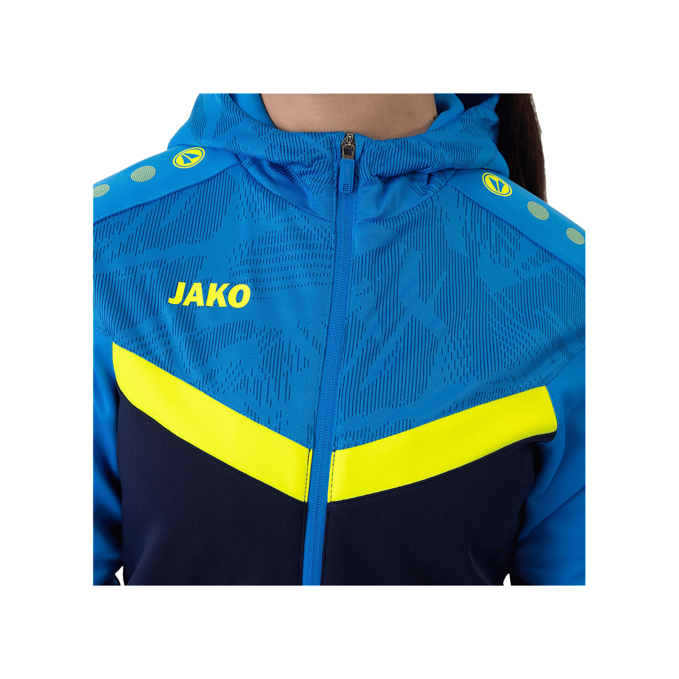 JAKO Icon Kapuzenjacke Damen Blau Gelb F914