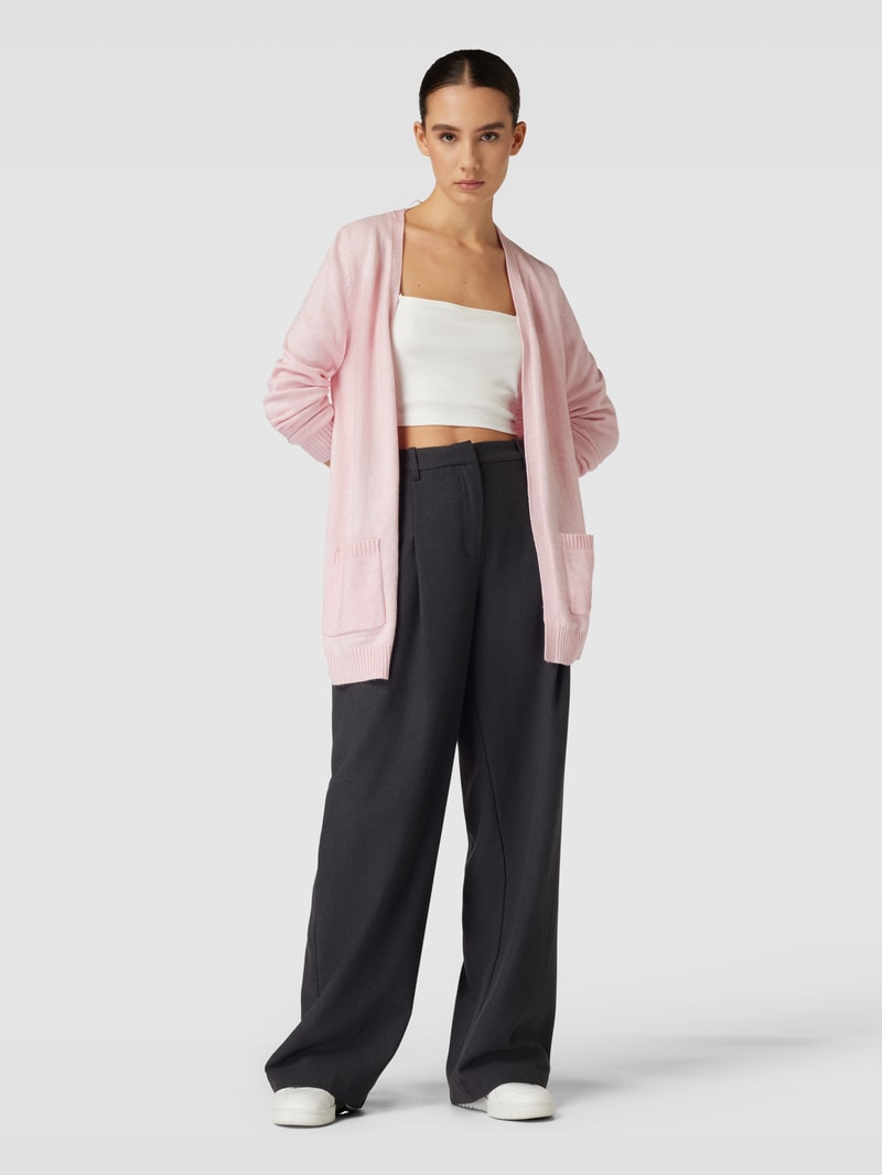Cardigan mit aufgesetzten Taschen Modell 'LESLY' in hellrosa meliert