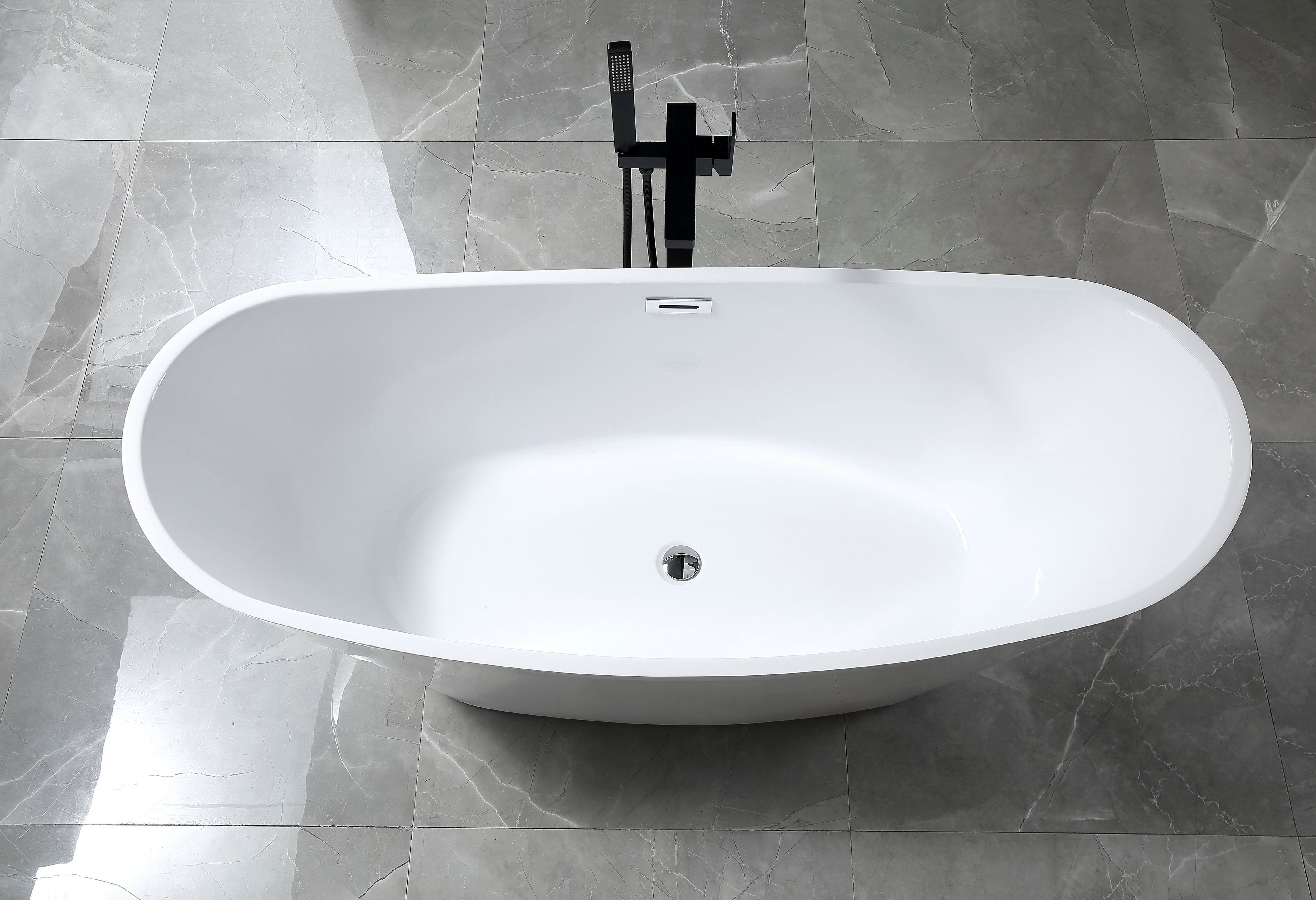 welltime Badewanne Lagos, freistehend, aus hochwertigem Sanitäracryl, mit Pop Up Ventil