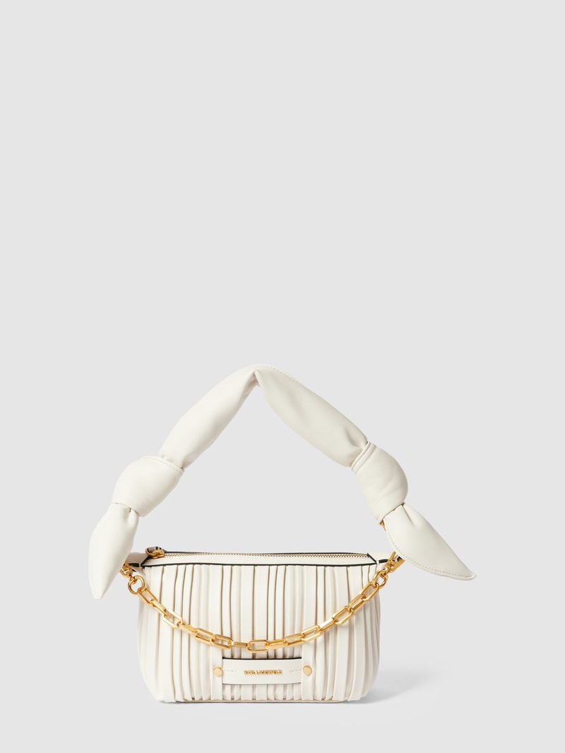 Handtasche mit Label-Applikation Modell 'kushion' in offwhite