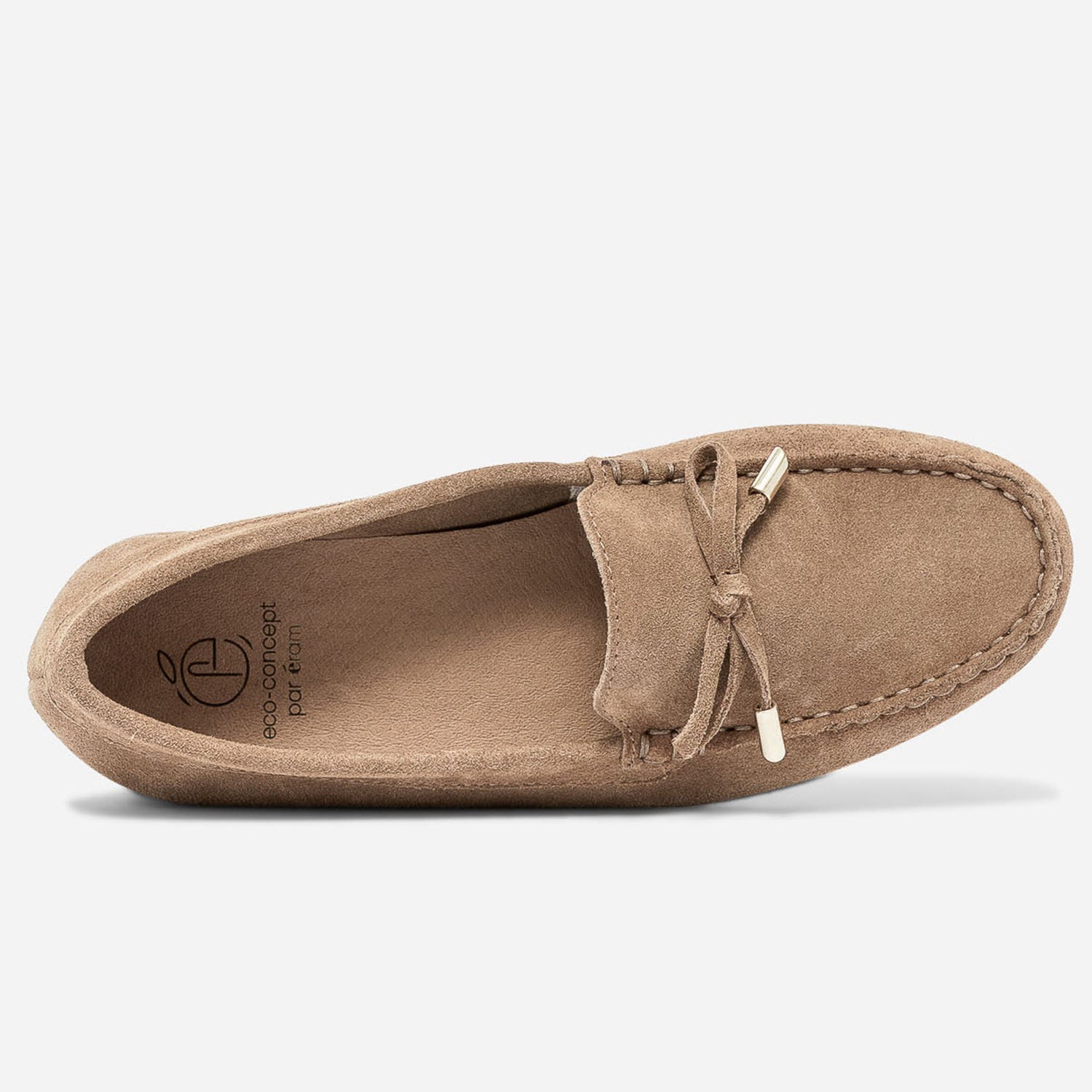 Mocassin camel en cuir velours éco-conçu