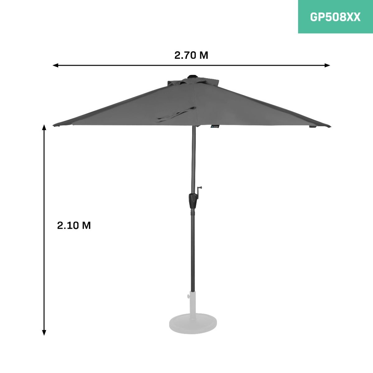 VONROC Magione 270 x 135 cm Premium parasol