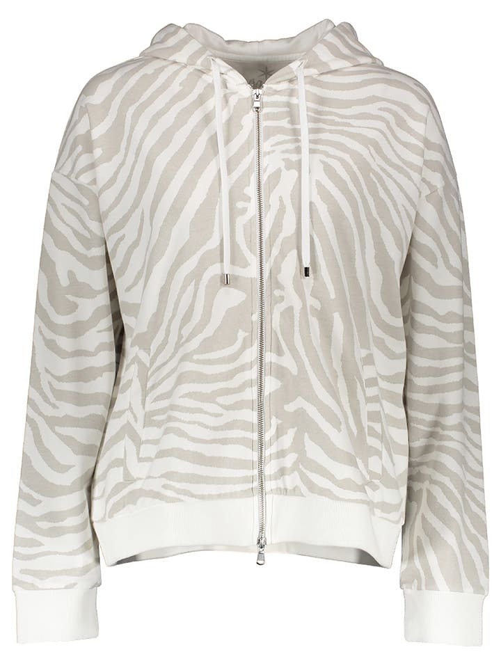 Juvia Sweatjacke in Sand/ Weiß günstig kaufen