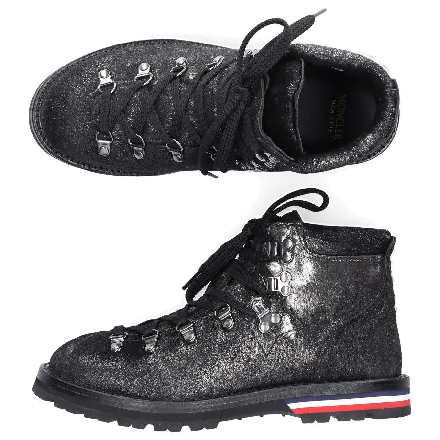 Moncler - Stiefeletten BALANCHE Rindsleder - grau