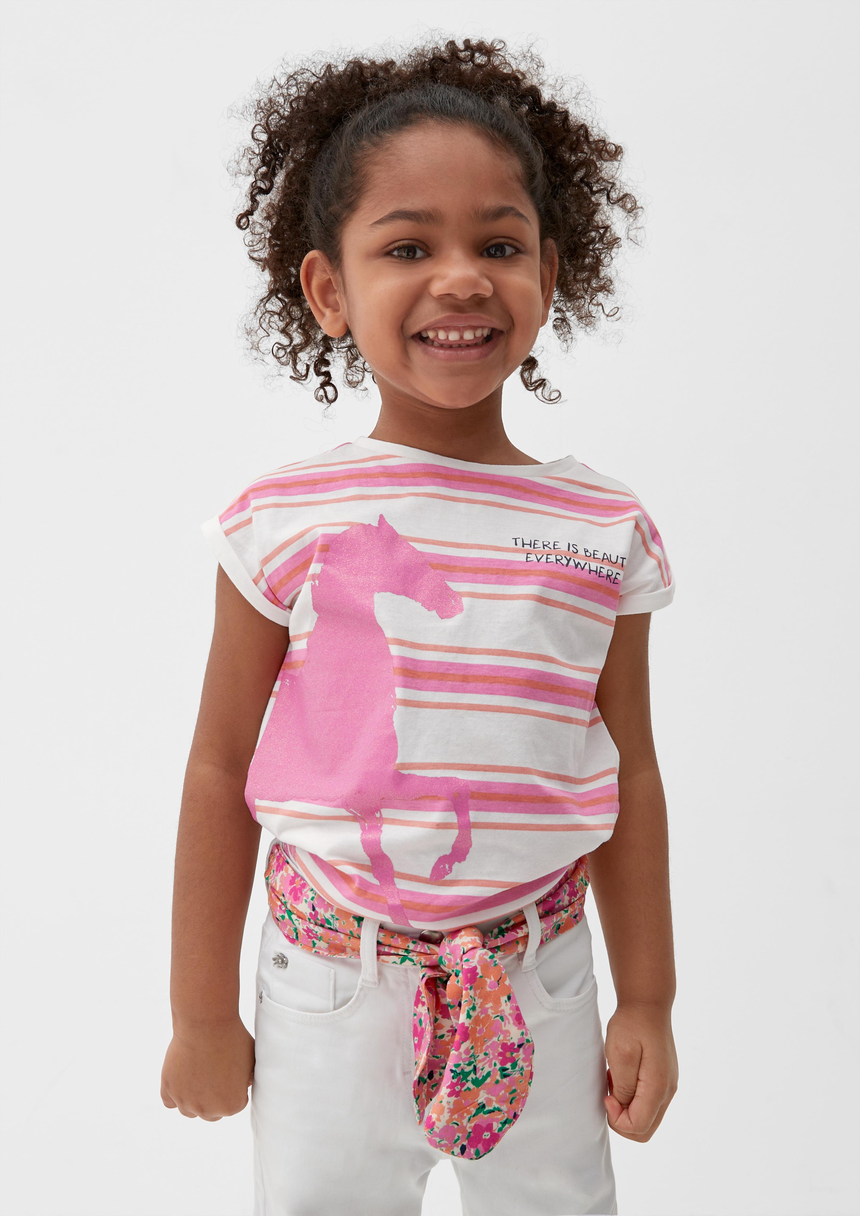 Streifenshirt mit Glitzer-Detail  2127419-02A6