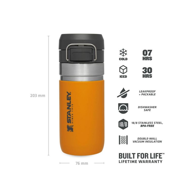 Stanley Thermoflasche, Go Quick Flip Wasserflasche 16oz \/ 470ml Saffron