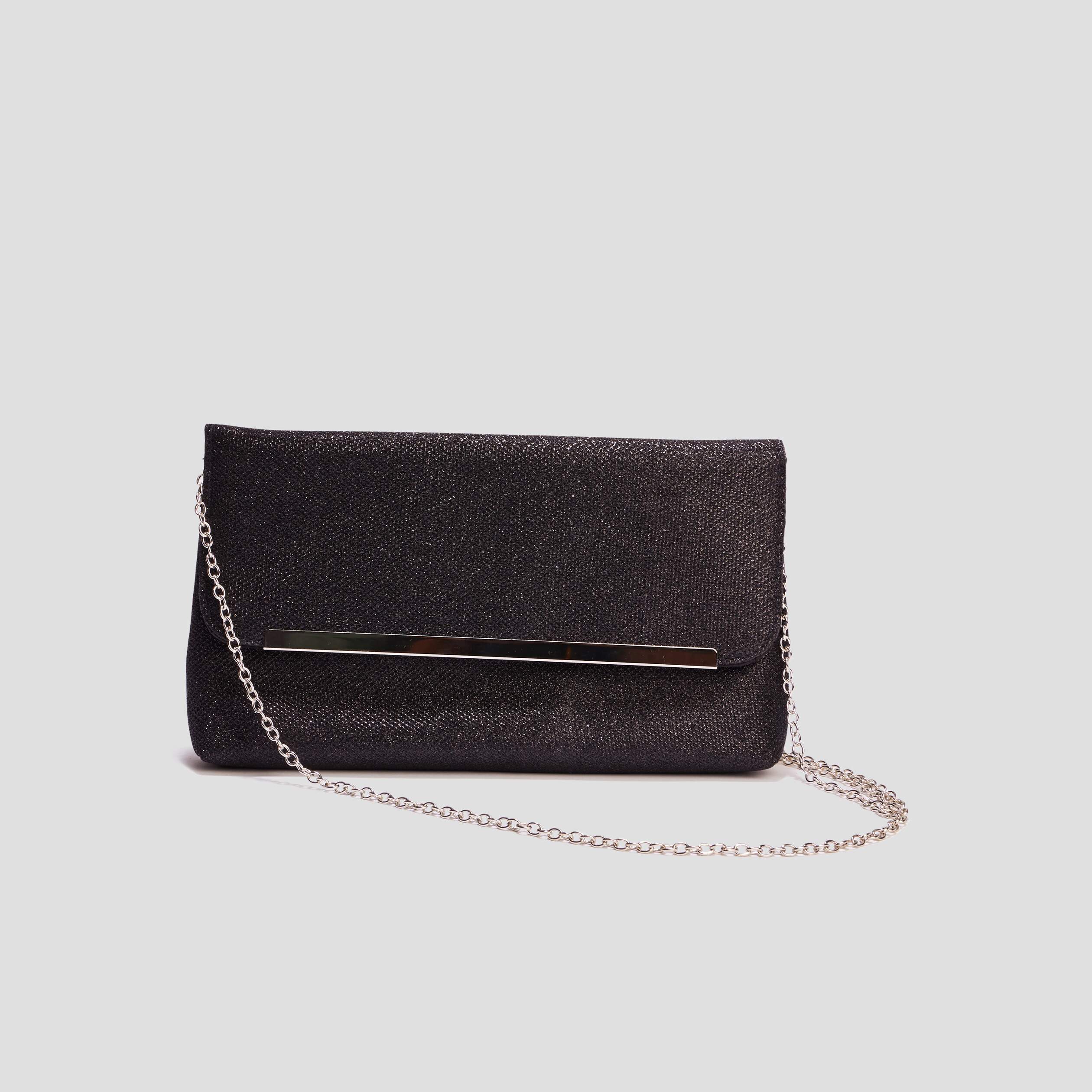 Sac pochette à paillettes noir femme | La Halle