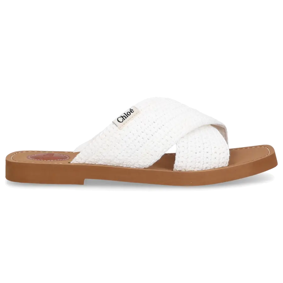 Chloé - Sandalen WOODY Baumwolle - weiß