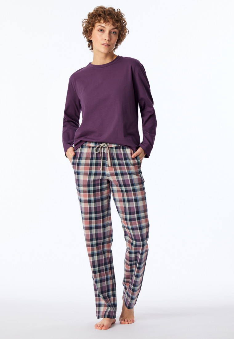 Hose lang Flanell Organic Cotton Karos multicolor - Mix+Relax