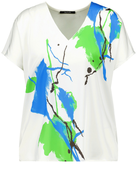 Blusenshirt mit Material-Mix
