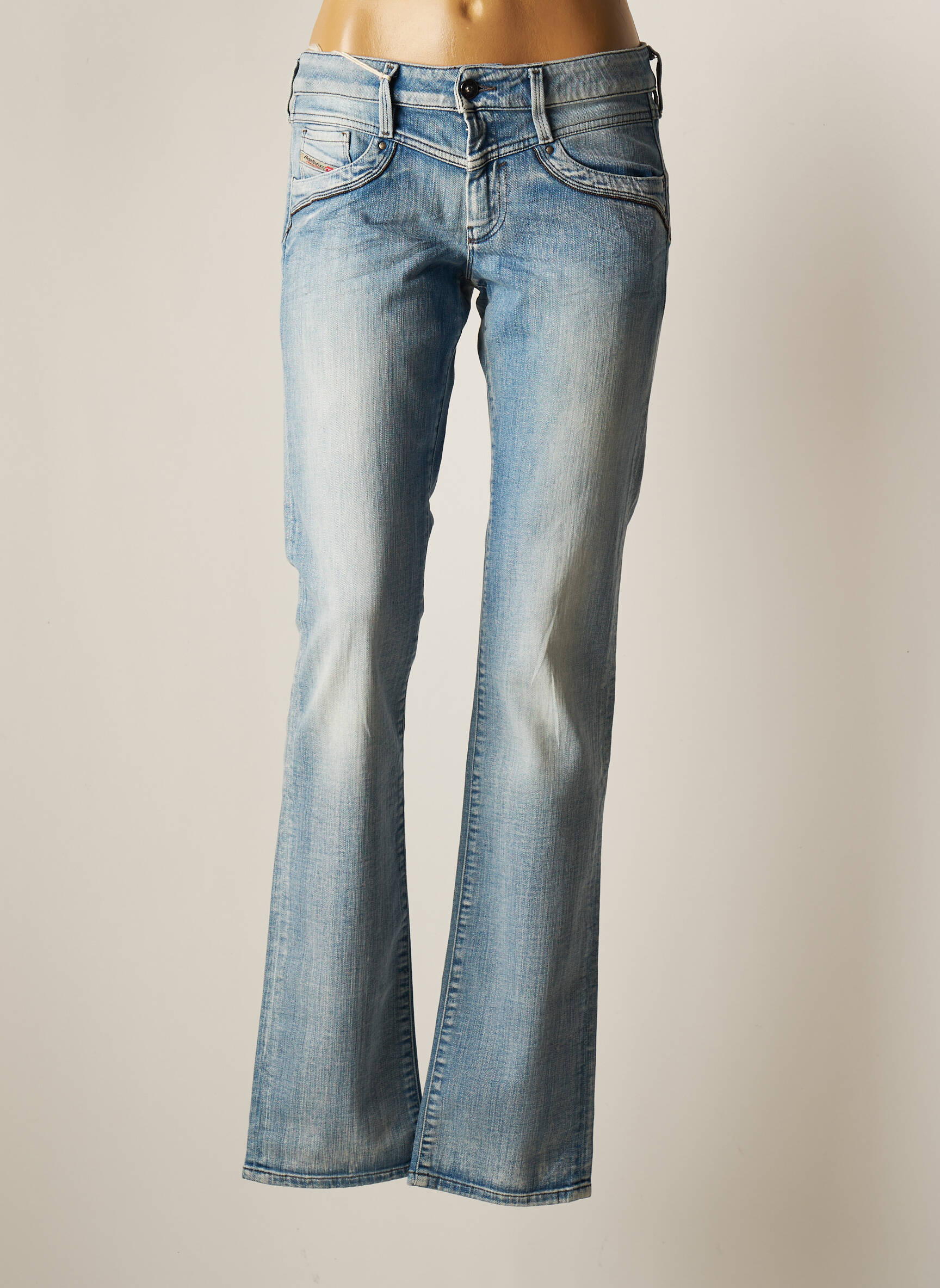Diesel Jeans Coupe Droite Femme couleur bleu