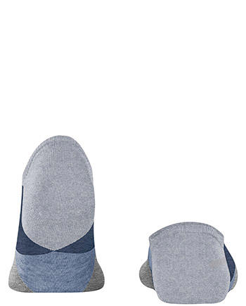 Burlington, Sneakersocken, Bio Baumwolle, blau-grau gemustert