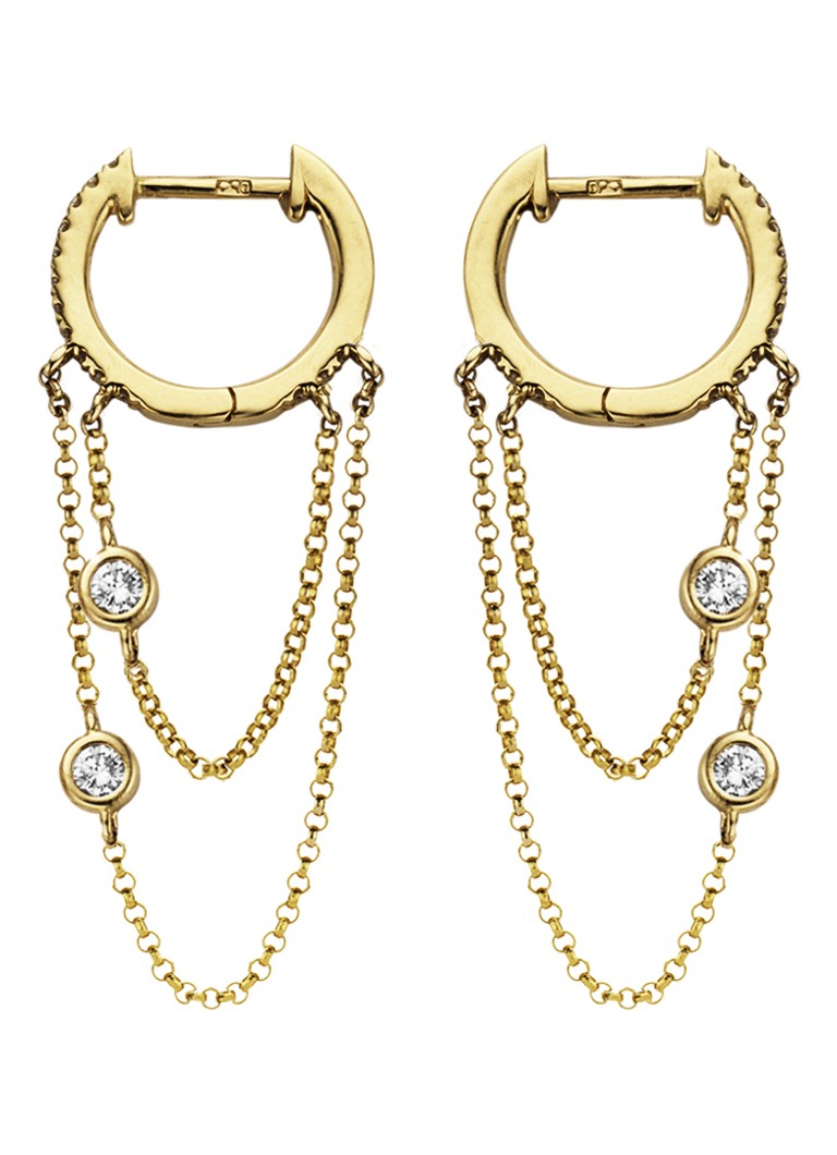 Diamond Point Yellow gold earrings 0.24 ct diamond Joy