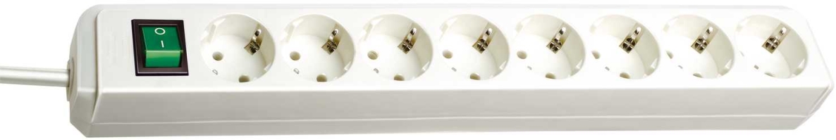 Brennenstuhl 1159320018 Eco-Line power strip with switch 8-way white 3m H05VV-F 3G1.5