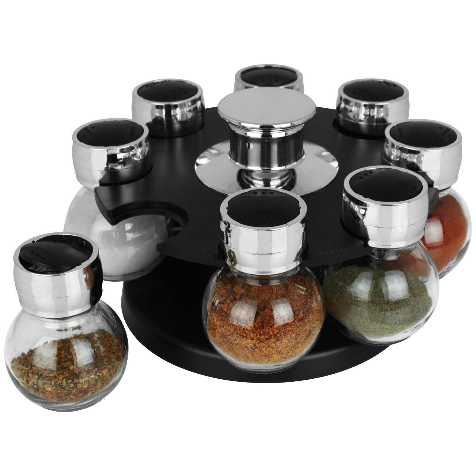 Koopman Gewürzkarussell 8tlg., Ständer Gewürzgläser Gewürzbehälter Gewürzstreuer Organizer Set