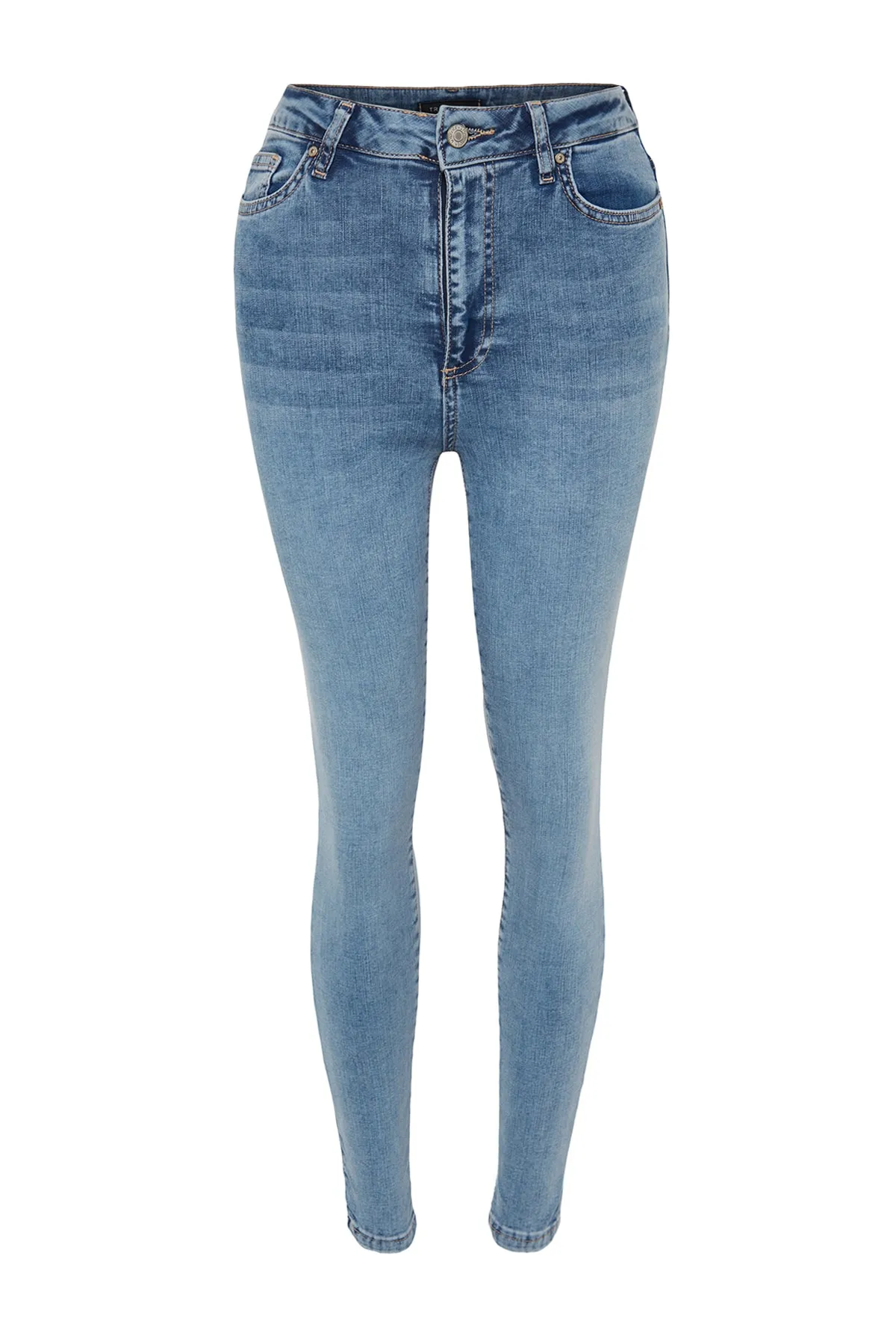 Trendyol Collection  Hellblaue High Waist Skinny Jeans mit Shaping-Effekt TWOAW24JE00070
