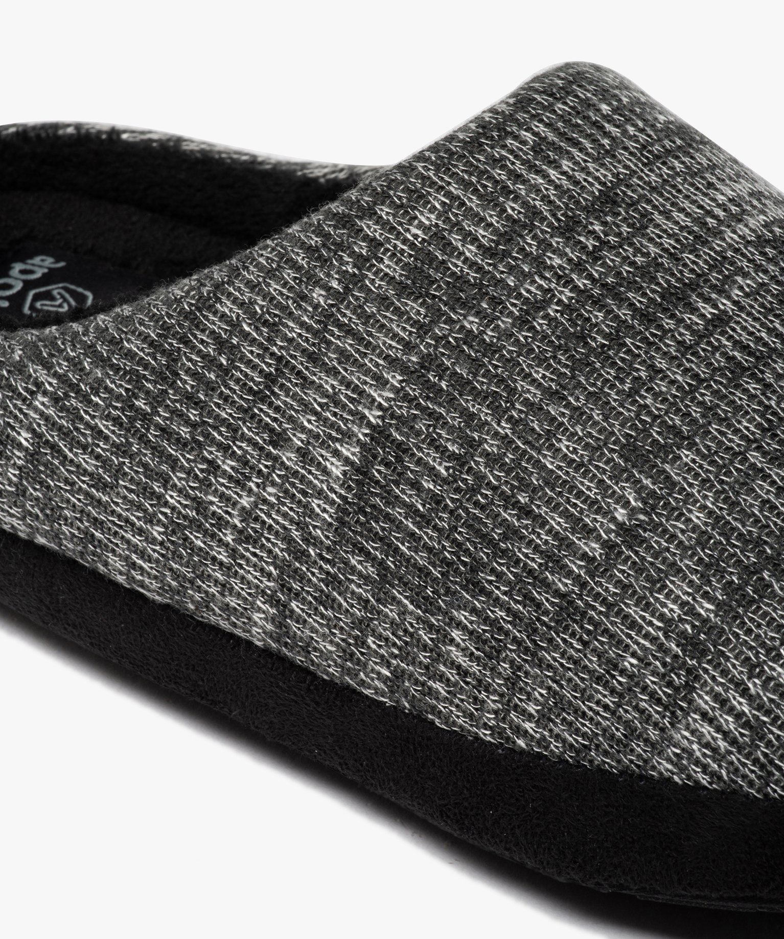 Chaussons homme mules dessus en maille chinée gris | GEMO