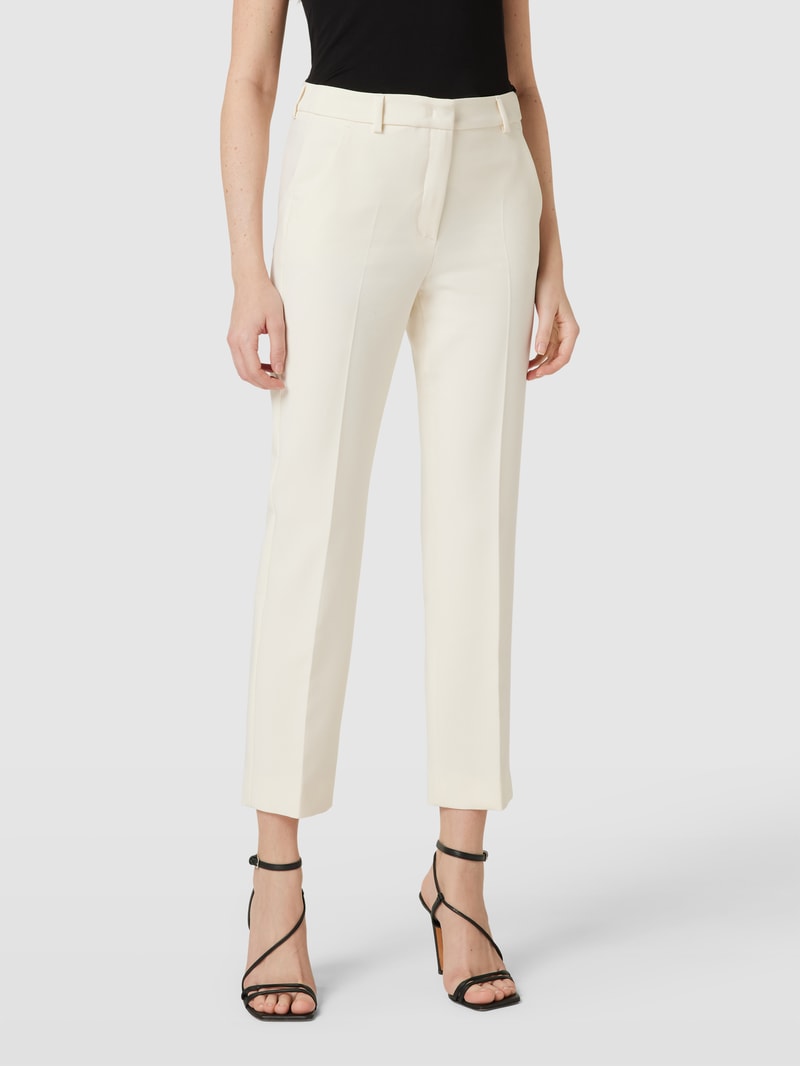 Hose mit Bundfalte und Schmale Passform mit Bügelfalten in offwhite