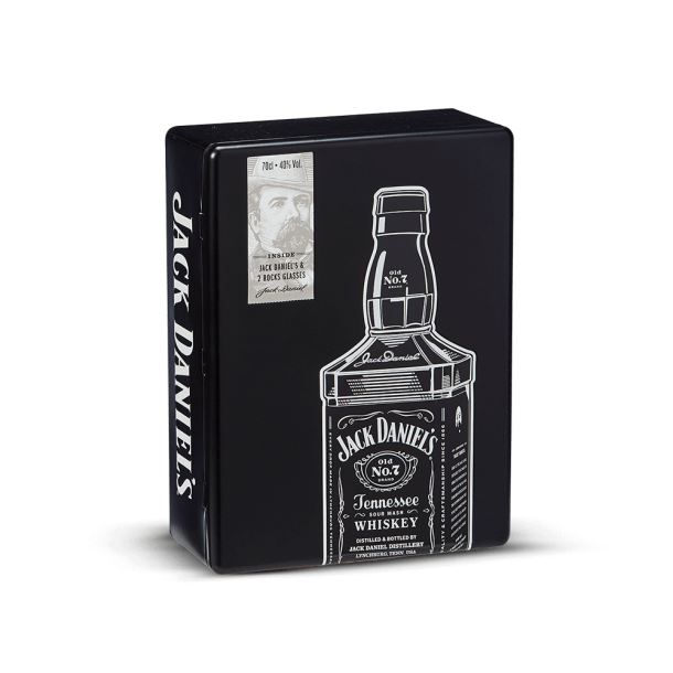 Coffret Métal Jack Daniel's N° 7 + 2 verres
