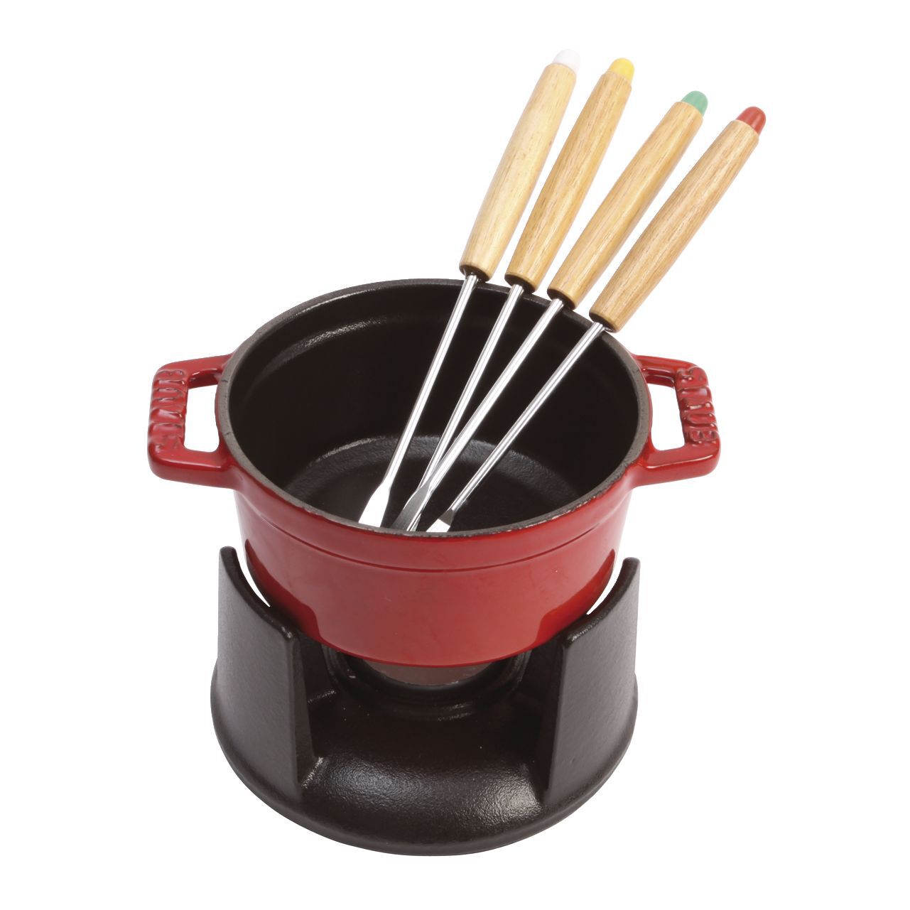 Mini Fondue Set 10 cm, Kirsch-Rot